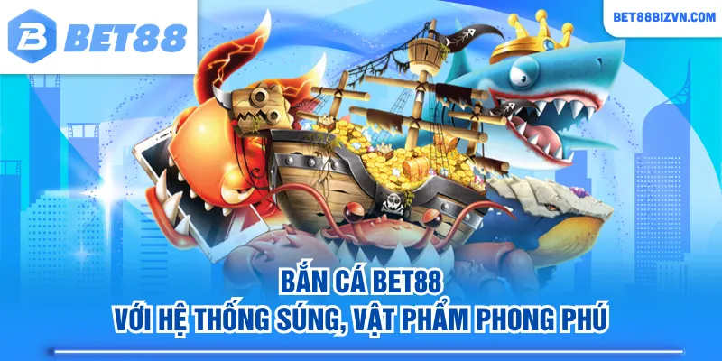 Bắn Cá BET88 với hệ thống súng, vật phẩm phong phú