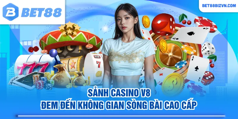 Sảnh casino V8 đem đến không gian sòng bài cao cấp
